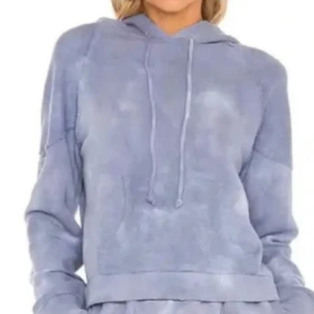 LoveShackFancy Anarosa Tie-Dye Cropped Hoodie size small